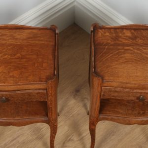 Antique Pair of French Louis XVI Style Oak Serpentine Bedsides / Nightstands (Circa 1920)- yolagray.com