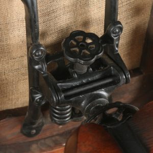 Antique English Edwardian Art Nouveau Oak & Leather Revolving Office Desk Arm Chair (Circa 1910)- yolagray.com