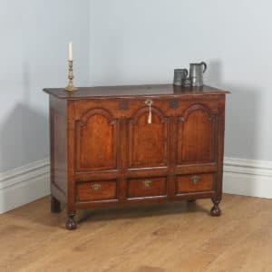 Antique English Georgian Panelled Oak Marriage Mule Chest / Blanket Box With Drawers (Circa 1730)- yolagray.com