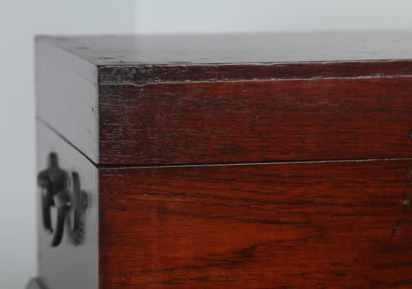 Antique Victorian Colonial Campaign Teak Writing / Jewellery / Sewing Box (Circa 1870)- yolagray.com