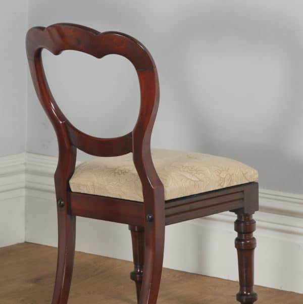 Antique English Victorian Set of 12 Mahogany Crown Back Dining Chairs (Circa 1860) - yolagray.com