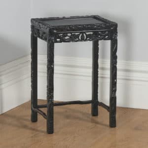 Antique Chinese Oriental Qing Dynasty Set of Three Carved Hardwood Nest of Tables (Circa 1900) - yolagray.com