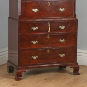 Antique Georgian Chippendale Flame Mahogany Tallboy / Chest on Chest (Circa 1760) - yolagray.com