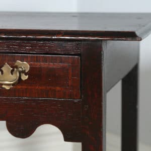 Antique English Georgian Inlaid Country Oak Side / Hall Table (Circa 1750) - yolagray.com