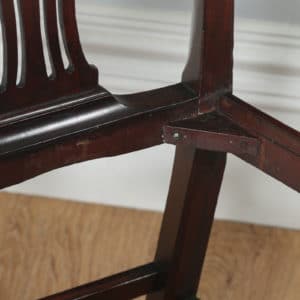 Antique English Pair of Georgian Chippendale Mahogany Office Desk Carver Arm Chairs (Circa 1800) - yolagray.com