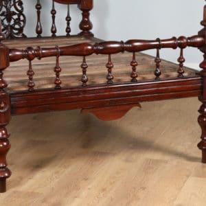Antique 4ft 6” Victorian Anglo Indian Colonial Raj Teak Double Four Poster Bed (Circa 1880) - yolagray.com