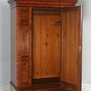Antique English Victorian Gothic Pitch Pine & Ebony Bedroom Suite Including Bed, Dressing Table, Bedside & Wardrobe (Circa 1890) - yolagray.com