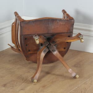 Antique English Victorian Oak & Burr Walnut Revolving Office Desk Arm Chair (Circa 1890) - yolagray.com