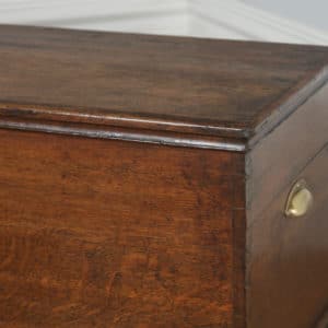 Antique English Georgian Oak Trunk Blanket Box Chest Ottoman (Circa 1780) - yolagray.com