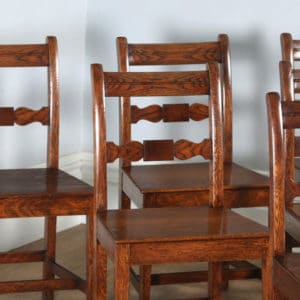 Antique English Set of Six Georgian Regency Provincial Cottage Oak & Elm Kitchen Dining Chairs (Circa 1830) - yolagray.com