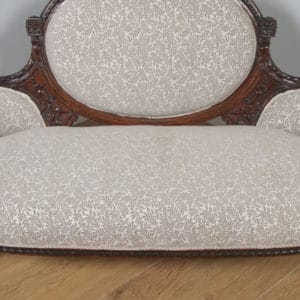 Antique English Victorian Walnut Upholstered Couch Sofa Settee (Circa 1860) - yolagray.com