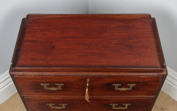 Antique Victorian Colonial Teak & Brass Military Campaign Chest of Drawers (Circa 1840) - yolagray.com