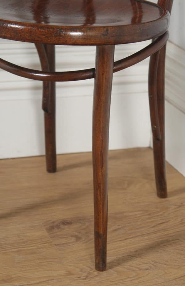 Antique Set of Five Thonet Fischel Bentwood Beech Hoop Back Kitchen Bistro Cafe Dining Chairs (Circa 1920) - yolagray.com
