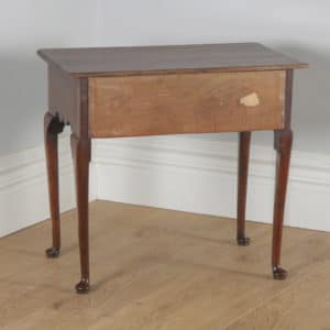 Antique English Georgian Oak & Elm Occasional Hall Side Lowboy Table (Circa 1760) - yolagray.com