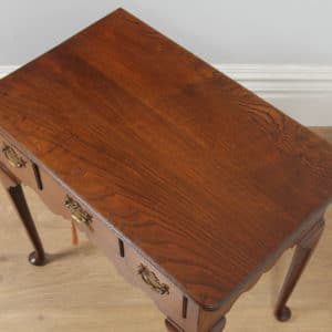 Antique English Georgian Oak & Elm Occasional Hall Side Lowboy Table (Circa 1760) - yolagray.com