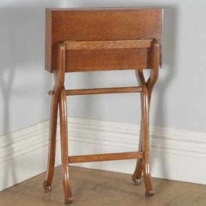 Antique English Victorian Oak Folding Campaign Writing Compendium Desk Table (Circa 1890)- yolagray.com