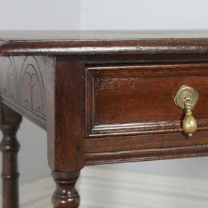 Antique English 19th Century George III Oak Occasional Side Hall Writing Table (Circa 1820) - yolagray.com