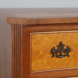Pair of French Neoclassical Style Burr Walnut Bedside Cabinet Tables Nightstands by Bevan Funnell / Reprodux (Circa 1960) - yolagray.com