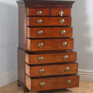 Antique English Georgian Chippendale Mahogany Tallboy Chest on Chest of Drawers (Circa 1780) - yolagray.com