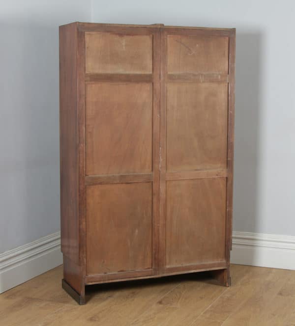 Antique English Art Deco Figured Walnut Three Piece Bedroom Suite – Bed Wardrobe Chest of Drawers (Circa 1930) - yolagray.com