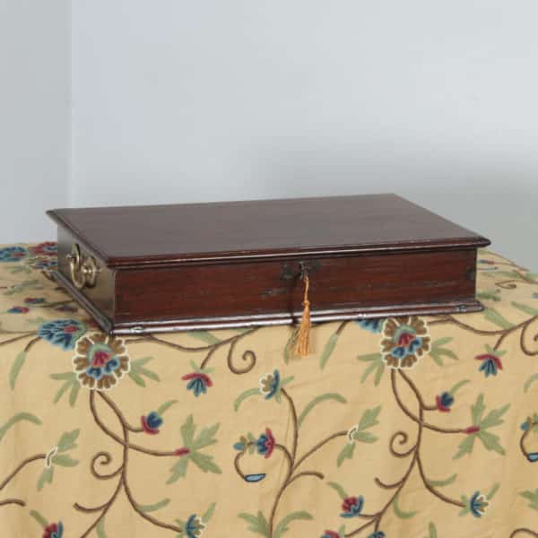 Antique Victorian Colonial Campaign Teak & Brass Writing / Jewellery / Sewing Box (Circa 1860) - yolagray.com