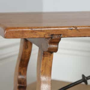 Antique Spanish Basque Oak & Chestnut Rectangular Occasional Side Coffee Table (Circa 1920) - yolagray.com