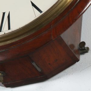 Antique 15″ Mahogany Smiths Enfield Railway Station / School Round Dial Wall Clock (Timepiece) - yolagray.com