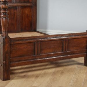 Antique English Charles II Style Super King Size Oak Full Tester Four Poster Bed (Circa 1920) - yolagray.com