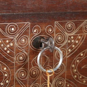 Antique Victorian Burmese Teak & Brass Chiming Colonial Campaign Mandalay Writing Jewellery Sewing Box (Circa 1880) - yolagray.com