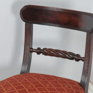 Antique English Georgian Regency Mahogany Bar Back Dining Side Office Desk Chair (Circa 1830) - yolagray.com