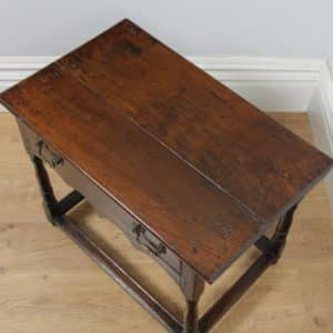 Antique English 18th Century Georgian Oak Occasional Side Hall Writing Table (Circa 1730) - yolagray.com