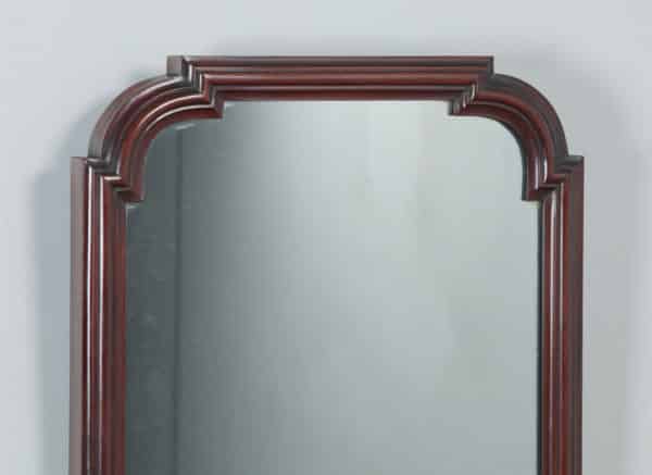 Antique English Victorian Mahogany Overmantle Wall Hanging Mirror (Circa 1870) - yolagray.com