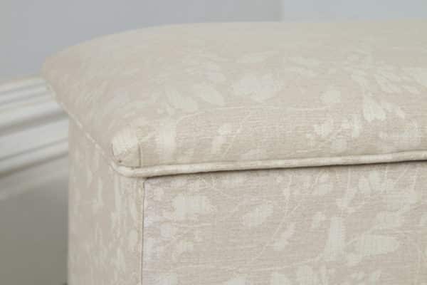 Antique Victorian Mahogany Upholstered Ottoman Chest / Trunk (Circa 1880) - yolagray.com