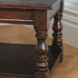 Vintage English Charles II Style Oak Rectangular Coffee Table (Circa 1980) - yolagray.com