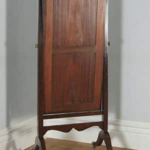 Antique English Georgian Regency Mahogany Floor Standing Rectangular Cheval / Dressing Mirror (Circa 1820) - yolagray.com