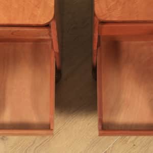 Antique English Pair of Art Deco Figured Mahogany Bedside Cupboards / Cabinets / Nightstands (Circa 1930) - yolagray.com