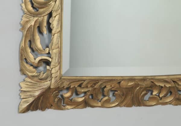 Antique English Victorian Oak Carved Overmantle Gilt Gesso Wood Wall Hanging Mirror (Circa 1890) - yolagray.com