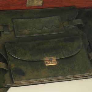 Antique English Victorian Mahogany Folding Campaign Writing Compendium Desk Table (Circa 1890) - yolagray.com
