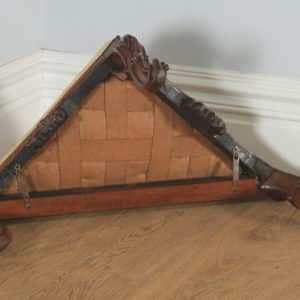 Antique English Victorian Mahogany Triangular Upholstered Corner / Foot Stool (Circa 1870) - yolagray.com