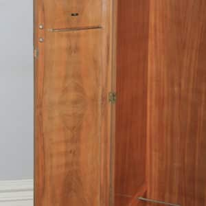 Small Antique English Art Deco Burr Walnut Two Door Wardrobe (Circa 1930) - yolagray.com
