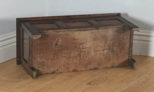 Antique English 18th Century Oak Joined & Panelled Coffer Chest Blanket Box (Circa 1730) - yolagray.com
