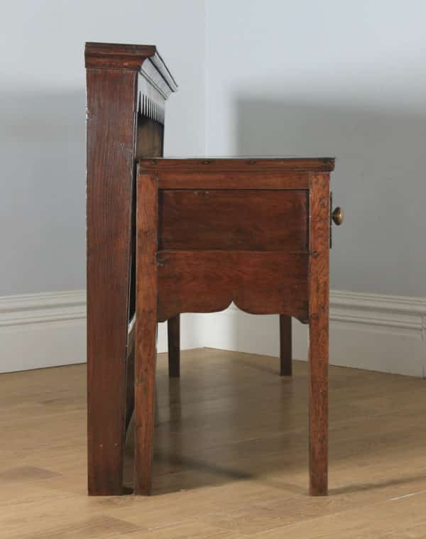 Antique English 19th Century Georgian Oak Shropshire Joined Low Dresser Base & Rack Sideboard (Circa 1800) - yolagray.com