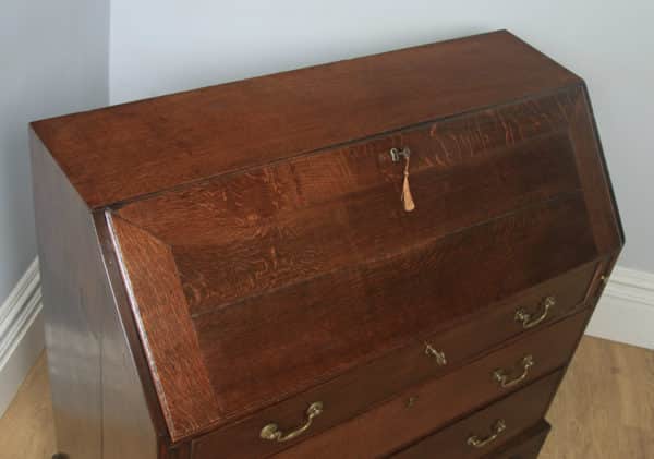 Antique English 18th Century Georgian Oak Bureau Writing Desk (Circa 1780) - yolagray.com
