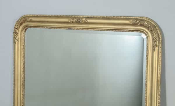Large 5ft x 4ft Antique Victorian Style Carved Gilt Wall Hanging Overmantle Mirror (Circa 1930) - yolagray.com