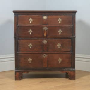 Antique English 18th Century Georgian Oak Panelled Two Part Chest of Drawers (Circa 1740) - yolagray.com