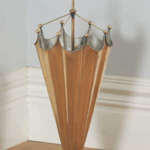 Antique English Art Deco Brass Plated Umbrella & Stick Stand (Circa 1930) - yolagray.com