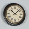 Antique 16" Mahogany Railway Station / School Round Wall Clock by West End Watch Co. (Chiming) - yolagray.com