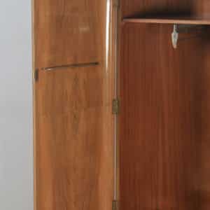 Small Antique English Art Deco Burr Walnut Two Door Compactum Wardrobe (Circa 1930) - yolagray.com