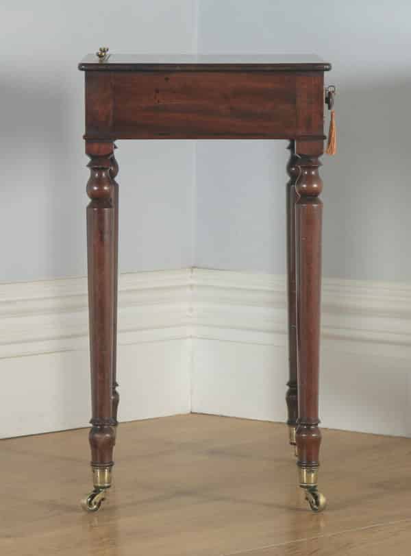 Antique English Georgian Mahogany Dressing Side Table with Adjustable Mirror Attributable to Gillows of Lancaster (Circa 1820) - yolagray.com