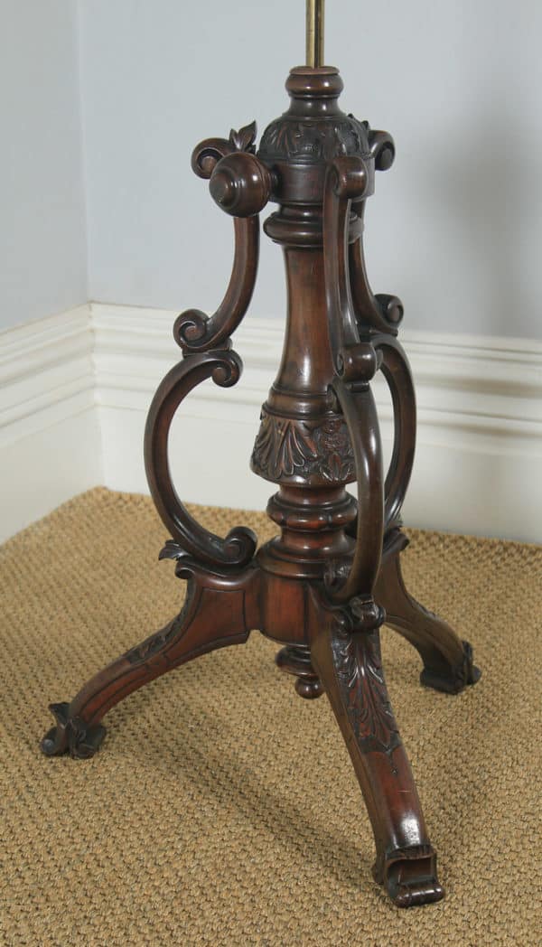 Antique English Victorian Rococo Mahogany & Brass Adjustable Music & Book Stand (Circa 1860) - yolagray.com